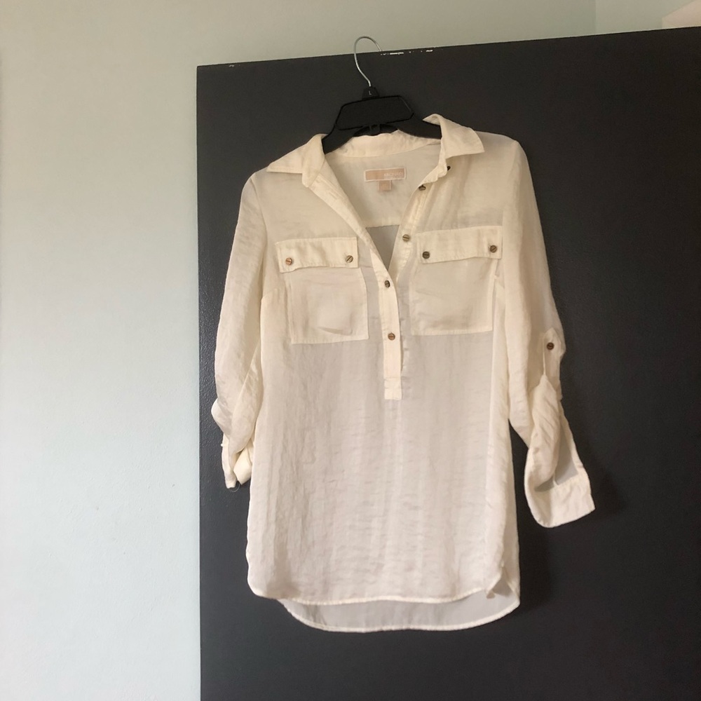 Michael Kors off-white light cream silky blouse